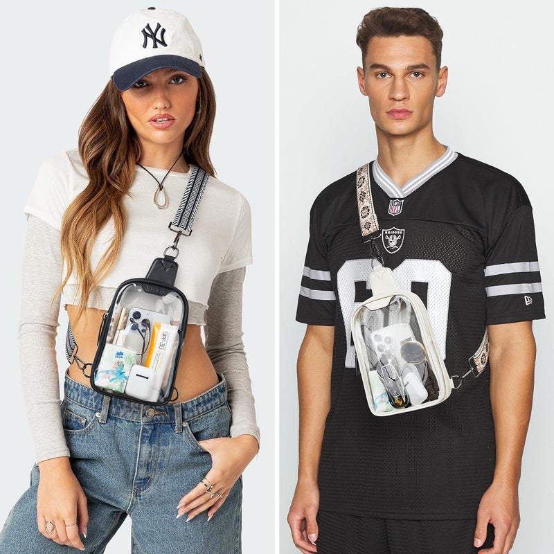 LATMAP DOUBLE ZIP Clear bags Stadium Approved Crossbody Sling Bag Fanny Pack Purses for Women Men Belt bag for Stadium Events - Image 2